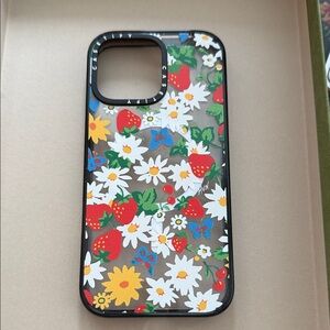 Casetify Strawberry Floral iPhone Case - Black